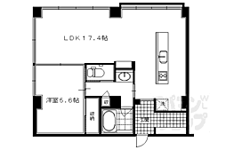 京都市営烏丸線 烏丸御池駅 徒歩7分の賃貸マンション 3階1LDKの間取り