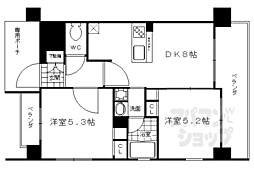 エステムプラザ京都御所ノ内レギア 2LDKの間取図画像