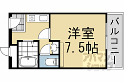 リエール北野 1階1Kの間取り