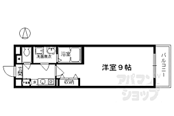 京都市営烏丸線 五条駅 徒歩6分の賃貸マンション 4階1Kの間取り