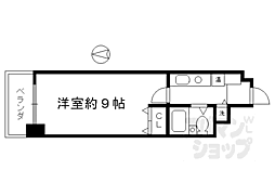 京都市営烏丸線 四条駅 徒歩7分の賃貸マンション 5階1Kの間取り