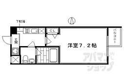 京都市営烏丸線 五条駅 徒歩5分の賃貸マンション 9階1Kの間取り