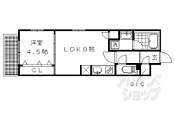 ベラジオ堀川今出川II 4階1LDKの間取り