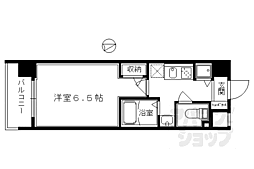 京阪本線 清水五条駅 徒歩1分の賃貸マンション 2階1Kの間取り