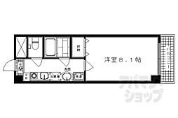 阪急京都本線 西京極駅 徒歩10分の賃貸マンション 2階1Kの間取り