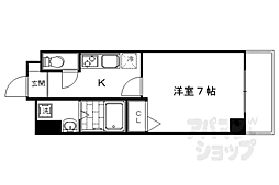 ＧＲＥＥＮ　ＦＯＲＥＳＴ丹波口 4階1Kの間取り