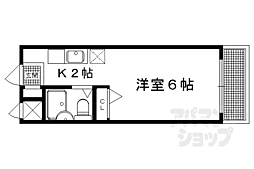 ヴィラ御前 1Kの間取図画像