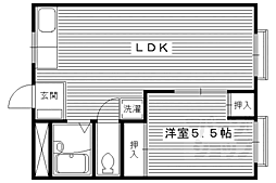 コーポ御前 1LDKの間取図画像