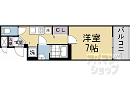 アドバンス京都烏丸町 1Kの間取図画像