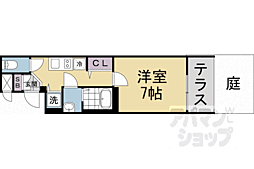 アドバンス京都烏丸町 1Kの間取図画像