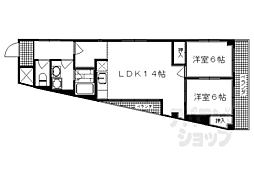 リーブル一ノ井 2LDKの間取図画像