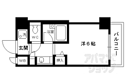 デ・リード金閣寺道 1Kの間取図画像