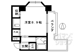 スカイノブレ京都四条大宮 ワンルームの間取図画像