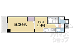 アクアプレイス京都三条朱雀 1DKの間取図画像