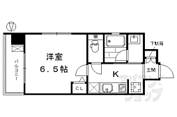 ベラジオ京都七条ウエスト 1Kの間取図画像