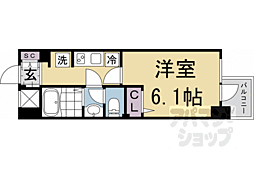 サンフローラ三条大宮 1Kの間取図画像
