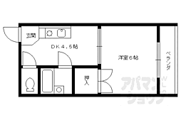 エスポワール朱雀 1DKの間取図画像