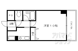 大晋メゾネ四条大宮 1Kの間取図画像