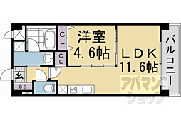 みつまめ京都朱雀 1LDKの間取図画像