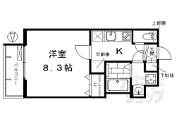 プレサンス京都洛南 1Kの間取図画像