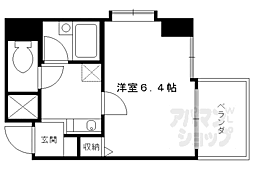 ベラジオ四条堀川 1Kの間取図画像