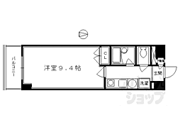 パインフィールド壬生 1Kの間取図画像