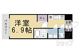 ダイワグレイスメゾン京都西七条 1Kの間取図画像