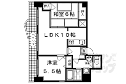 四条大宮シャトー朝日 2LDKの間取図画像