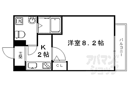 グランドーリア西院 1Kの間取図画像