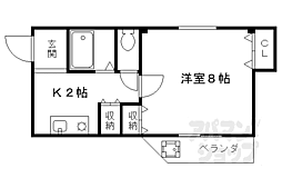 ジーサード林 1Kの間取図画像
