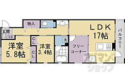 Rhino Flats JOY 2LDKの間取図画像