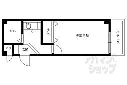 アーバン五条 1Kの間取図画像