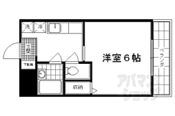 サンラック二条 1Kの間取図画像