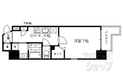 GLANZ七条通 1Kの間取図画像