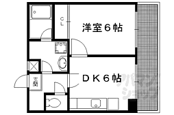 四条大宮シャトー朝日 1DKの間取図画像