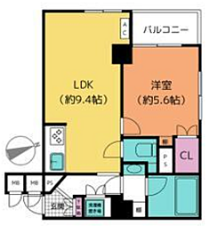 レック芝公園マンション 1LDKの間取図画像