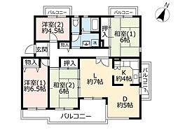 URグリーンタウン槇島 1階4LDKの間取り