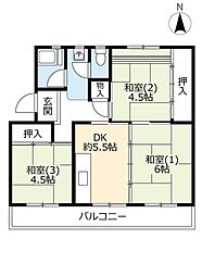 間取図画像 3DK