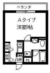 オリエンタルマンション ワンルームの間取図画像
