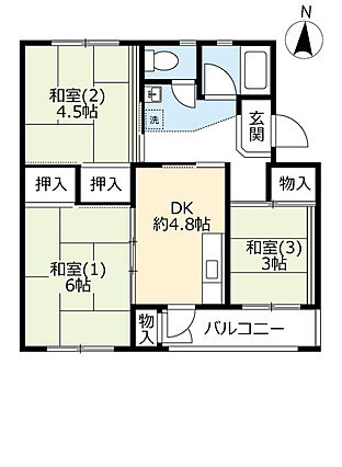 UR都市機構平城第2団地64号棟_間取り_0