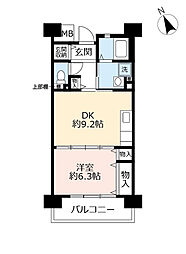 UR都市機構奈良学園前・鶴舞4号棟 1DKの間取図画像