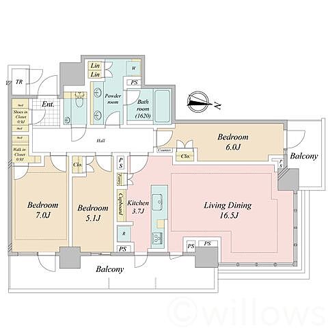 間取り パークタワー西新宿 39階/-