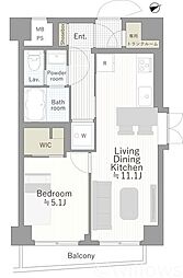 パシフィック早稲田 1LDKの間取図画像