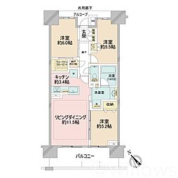 プラウド清澄白河リバーサイド 3LDKの間取図画像