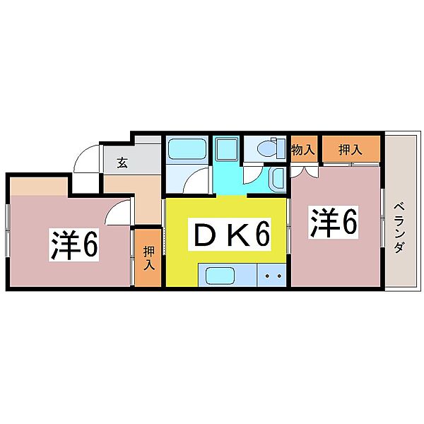 メゾンサンクレール 103｜福井県福井市光陽 2丁目(賃貸マンション2DK・1階・45.91㎡)の写真 その2