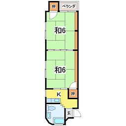 サンドリアマンション 2Kの間取図画像