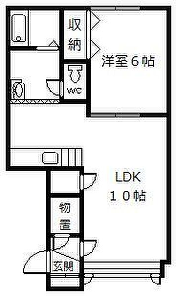 ライフステージホープV・VI 210｜北海道旭川市豊岡十四条9丁目(賃貸アパート1LDK・2階・44.30㎡)の写真 その2