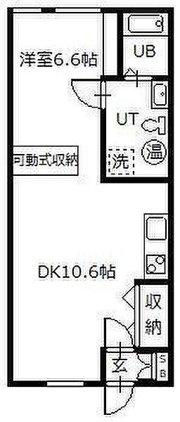 デザイナーズAP・68 B棟 201｜北海道旭川市東光六条8丁目(賃貸アパート1DK・2階・36.00㎡)の写真 その2