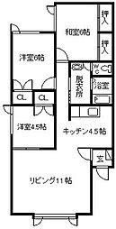 モンティニュー 3LDKの間取図画像