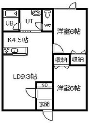 豊岡DR.1-6 2LDKの間取図画像